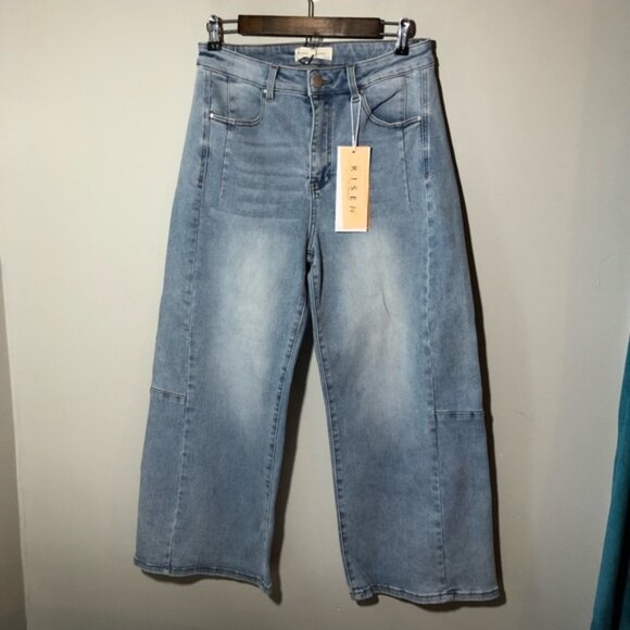 Risen Los Angeles womens super wide leg 11/30 light wash jeans NEW super soft - Picture 1 of 13